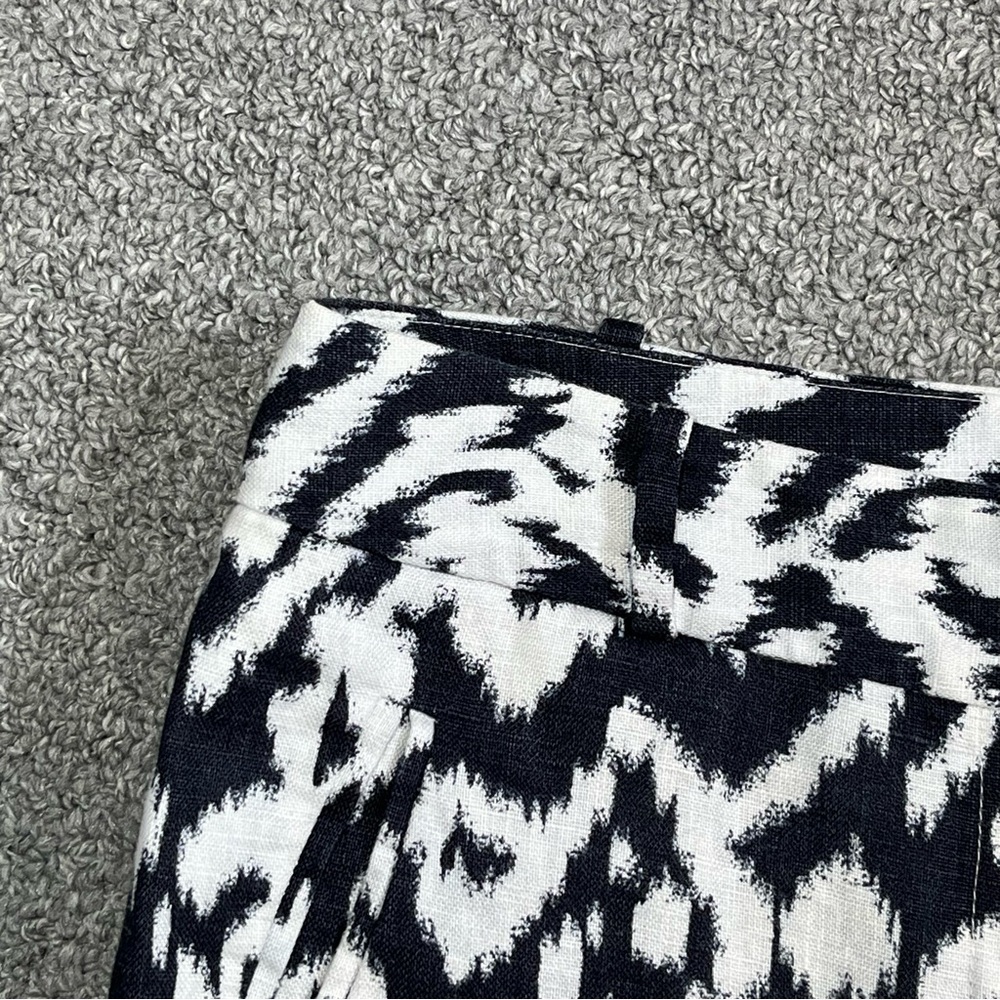 LOFT Marisa 100% Linen Ikat Print Wide Leg Pants Womens Size 4 Petite - Picture 3 of 11